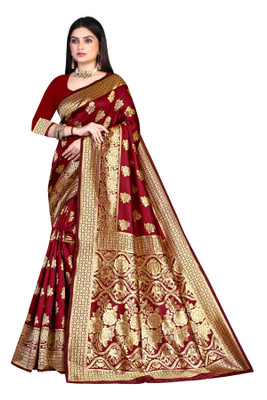 kapadiya fab Woven Kanjivaram Art Silk Saree(Multicolor)