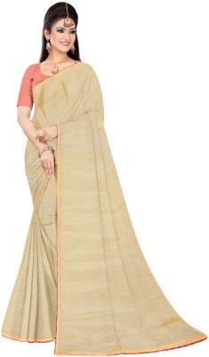 mahalaxmi fab Embroidered Bollywood Georgette Saree(Red, Gold, Orange, Yellow)