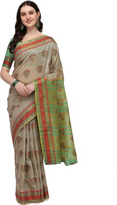 Divastri Woven, Printed Bollywood Cotton Silk Saree(Grey)