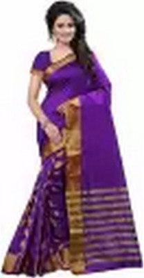 Bhagwati Creation Printed Bollywood Cotton Silk Saree(Purple)