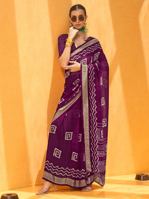 Tasrika Printed Daily Wear Georgette Saree(Magenta)