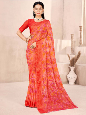 Divastri Printed Daily Wear Chiffon Saree(Light Green)