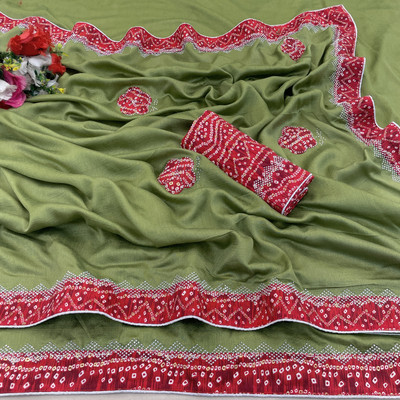 RIDDHISIDDHI NX Printed Bollywood Silk Blend Saree(Light Green)