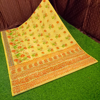 Spewim Woven Banarasi Cotton Silk Saree(Yellow)