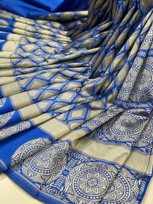 FAB WOVEN Woven Banarasi Art Silk Saree(Blue)