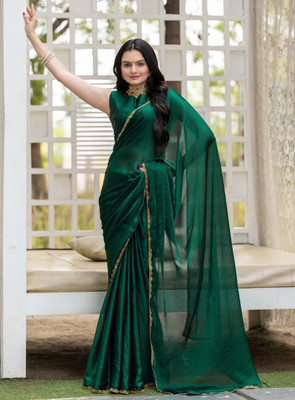 sarify creation Embellished, Embroidered Bollywood Silk Blend Saree(Multicolor)