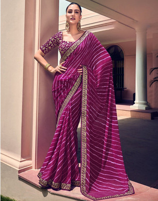 shiv textiles Embellished Bollywood Georgette Saree(Purple)