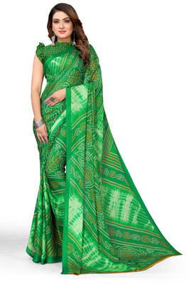 Madhur milan Embroidered Daily Wear Chiffon Saree(Green)