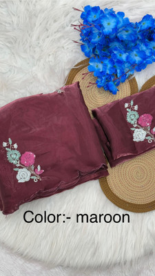 GOLDOLL FAB Self Design Bollywood Georgette Saree(Maroon)