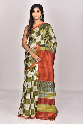 Ramshyam Collection Hand Painted Daily Wear Pure Silk Saree(Multicolor)