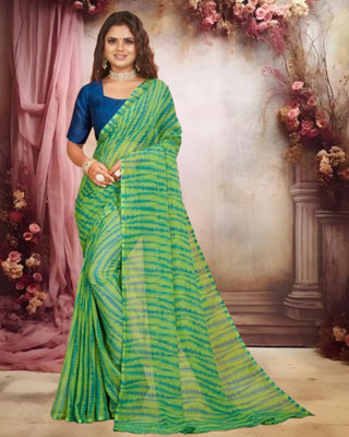 Jayu Dyed Bandhani Georgette Saree(Green)