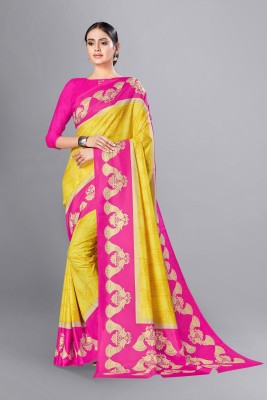 Vimla Printed Daily Wear Art Silk Saree(Yellow)