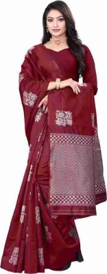 Sarvada Self Design Kanjivaram Pure Silk, Art Silk Saree(Maroon)