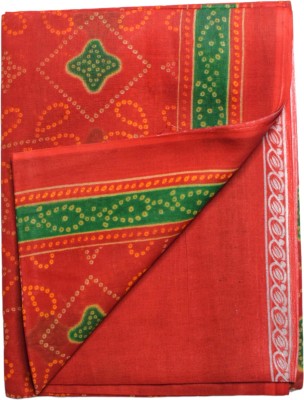 Nikita Collection Printed Daily Wear Cotton Blend Saree(Red)