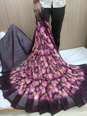 Sitanjali Printed Bollywood Georgette Saree(Multicolor)