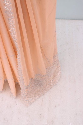 HouseOfCommon Embellished, Solid/Plain Bollywood Pure Silk Saree(Pink)