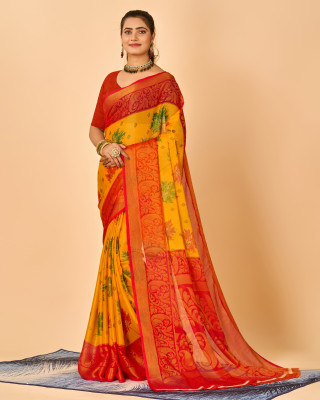 nirmal creation Floral Print Bollywood Georgette Saree(Multicolor)