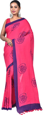 kalpana handloom Printed Handloom Pure Cotton Saree(Multicolor)