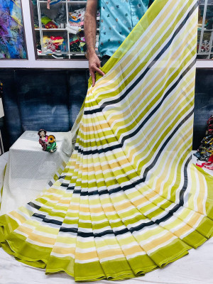 Sanjana Silk Printed Bollywood Georgette Saree(Light Green)