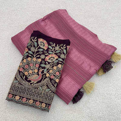 Ttex Embellished Bollywood Georgette Saree(Pink)