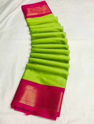 EBAAD TEXTILE Woven Paithani Cotton Silk Saree(Light Green)