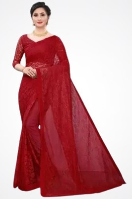 Suali Self Design Bollywood Net Saree(Maroon)