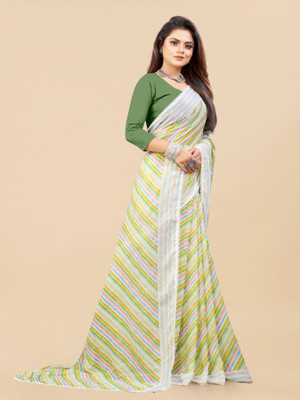 peer store Printed Bollywood Georgette, Chiffon Saree(Light Green)