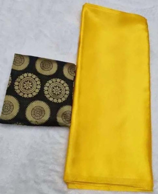 Shrilaxmisari Solid/Plain Bollywood Satin Saree(Yellow)