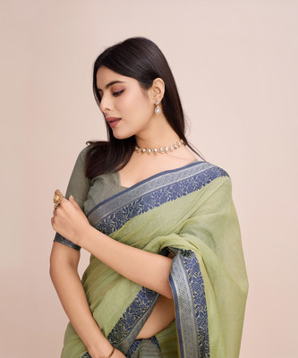 COSBILA FASHION Self Design Daily Wear Pure Cotton Saree(Multicolor)