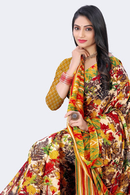 choice creation Self Design Daily Wear Georgette Saree(Yellow)