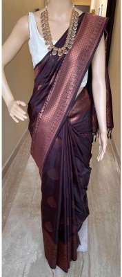 NATESHWARI FASHION Self Design Kanjivaram Pure Silk Saree(Purple)