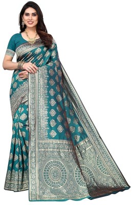 SWAMI STUDIO Self Design Banarasi Jacquard Saree(Light Green)