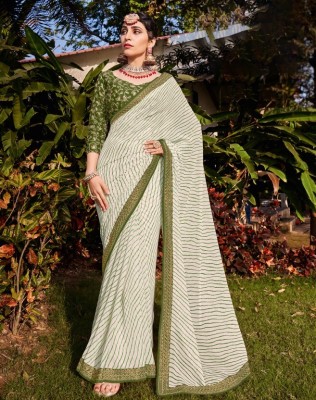 Fashionadd Striped Bandhani Georgette Saree(Multicolor)