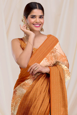 DHARMRAJ ENTERPRISE Digital Print Daily Wear Tussar Silk Saree(Beige)