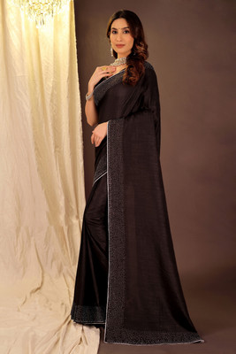 Suali Embellished Bollywood Georgette Saree(Black)