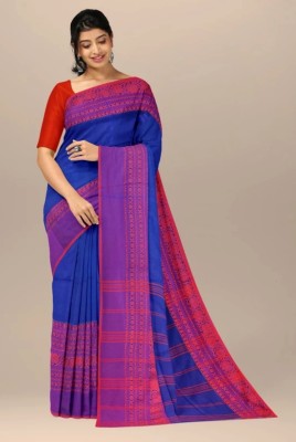 Bhadra Shopping Store Woven Bhagalpuri Handloom Cotton Blend Saree(Blue)