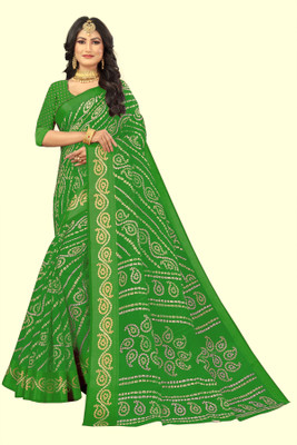 Vimalnath Synthetics Printed Daily Wear Cotton Silk Saree(Green)