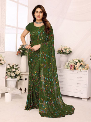 Falessa Printed Bollywood Georgette Saree(Green)