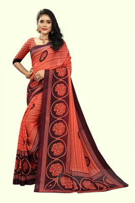Vimalnath Synthetics Printed Daily Wear Georgette Saree(Red)