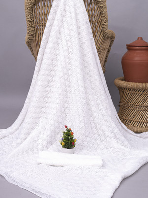 Aarya creation Self Design Bollywood Net Saree(White)