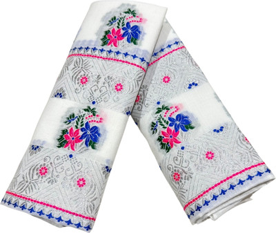 KHATI AXOMIYA Woven Mekhela Chador Cotton Blend Saree(White)