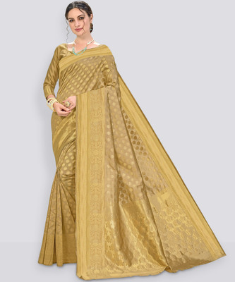 Sariya Woven Banarasi Silk Blend Saree(Gold)