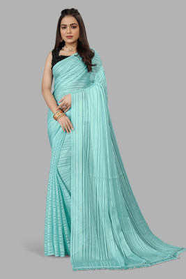 Snija Fashion Solid/Plain Kalamkari Viscose Rayon Saree(Multicolor)