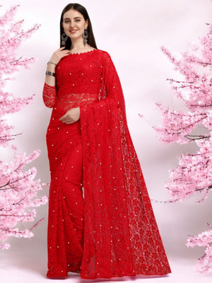 Fashion Nexa Printed Bollywood Brasso Saree(Red)