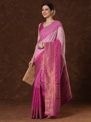 Tasrika Woven Venkatagiri Cotton Blend Saree(Pink)