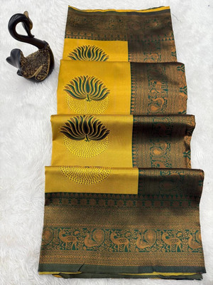 DEVATVAM Printed Banarasi Jacquard Saree(Magenta)
