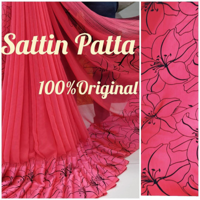 Sanwariya Silk Floral Print Bollywood Georgette Saree(Pink)