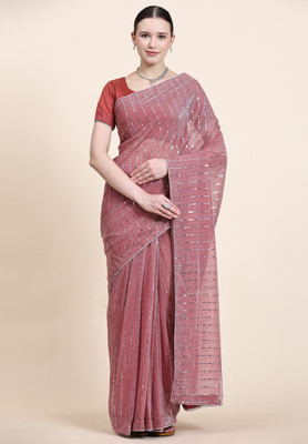 Lighthouse Dyed Bollywood Lycra Blend Saree(Maroon)