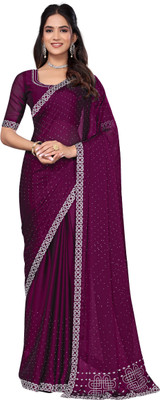 stark Self Design Bollywood Silk Blend Saree(Maroon)