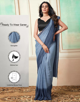 Riddhi textile Hub Woven Handloom Georgette Saree(Grey)